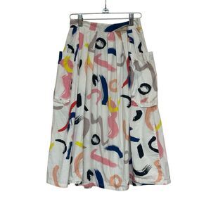 L F Markey Skirt Womens 4 US Button Front Botany Skirt Florian skirt Pocket